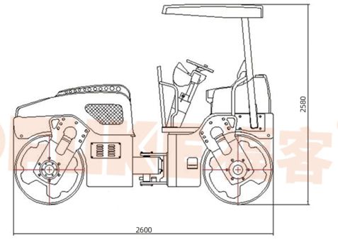 Roller Penggilas Drum Getaran Ganda / Alat Berat Pemadat Jalan Drum Ganda, FK-203T