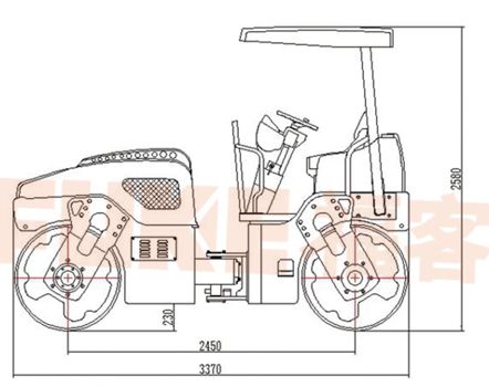 Roller Penggilas Drum Getaran Ganda / Alat Berat Pemadat Jalan Drum Ganda, FK-206T