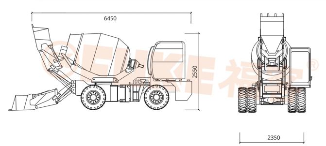 Truk Pencampur Beton Self-Loading / Truk Molen Self-Loading, FK33-16