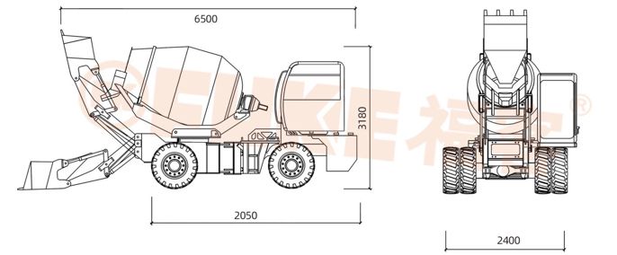 Truk Pencampur Beton Self Loading / Truk Molen Self Loading, FK33-25