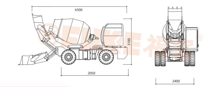 Truk Pencampur Beton Self Loading / Truk Molen Self Loading, FK33-30