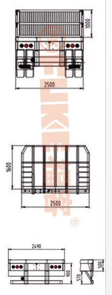Semi Trailer Sidewall / Karoseri Flatbed dengan Sidewall, FK35-1307G