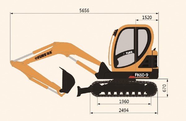 Crawler Excavator / Ekskavator Roda Rantai, FK60-9