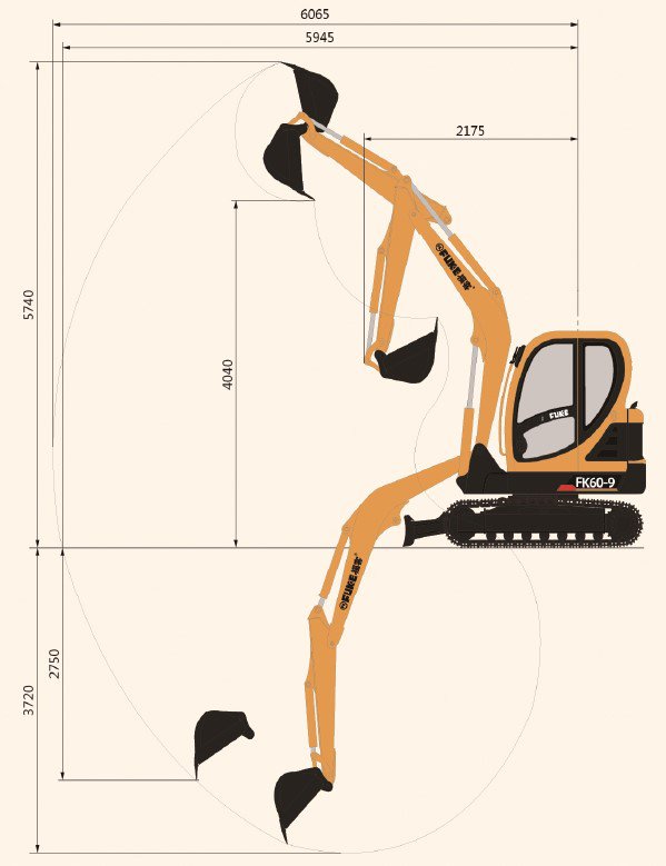 Crawler Excavator / Ekskavator Roda Rantai, FK60-9