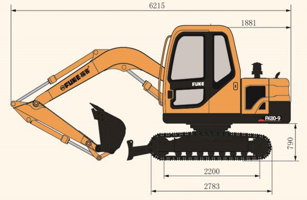 Crawler Excavator / Ekskavator Roda Rantai, FK80-9