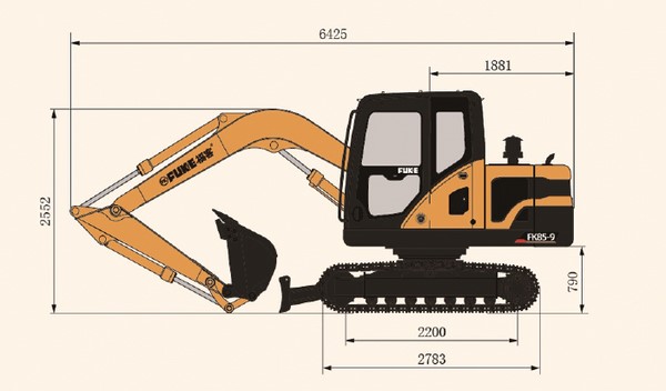 Crawler Excavator / Ekskavator Roda Rantai, FK85-9