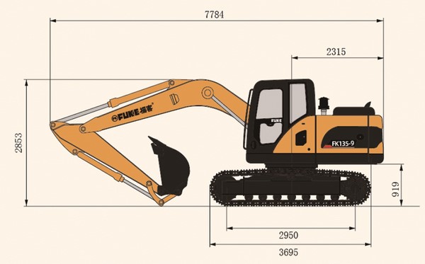 Crawler Excavator / Ekskavator Roda Rantai, FK135-9