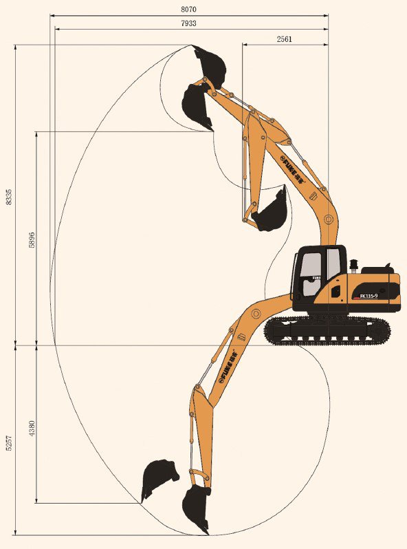 Crawler Excavator / Ekskavator Roda Rantai, FK135-9