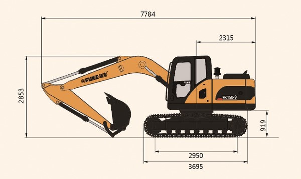 Crawler Excavator / Ekskavator Roda Rantai, FK150-9