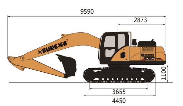 Crawler Excavator / Ekskavator Roda Rantai, FK215-9