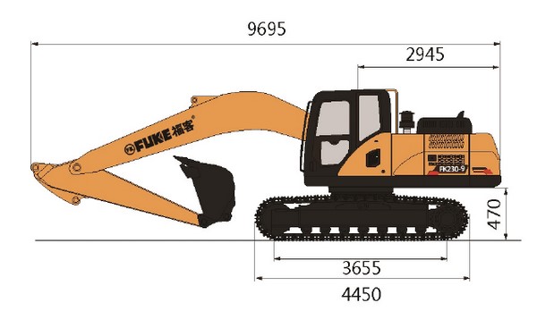 Crawler Excavator / Ekskavator Roda Rantai, FK230-9